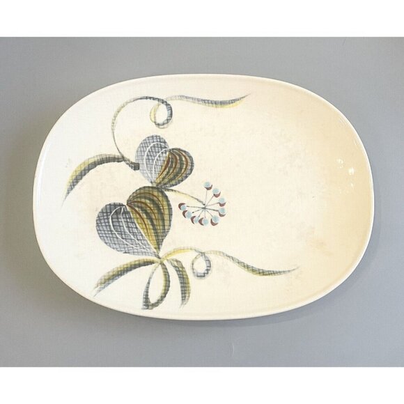 KANEDAI Fantasy Serving Platter 12.5” MCM Retro Vintage Floral Boho Japan Heart - Picture 1 of 6